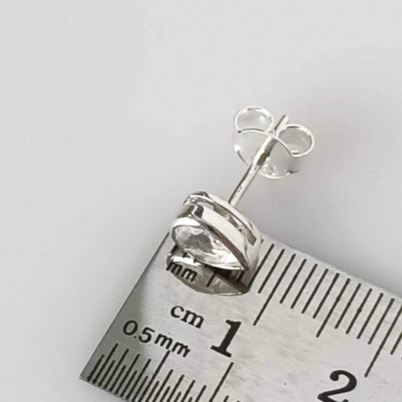 Genuine Moonstone Gemstones SOLID 925 SILVER Pear/Teardrop/Leaf Stud Earrings - Picture 6 of 10